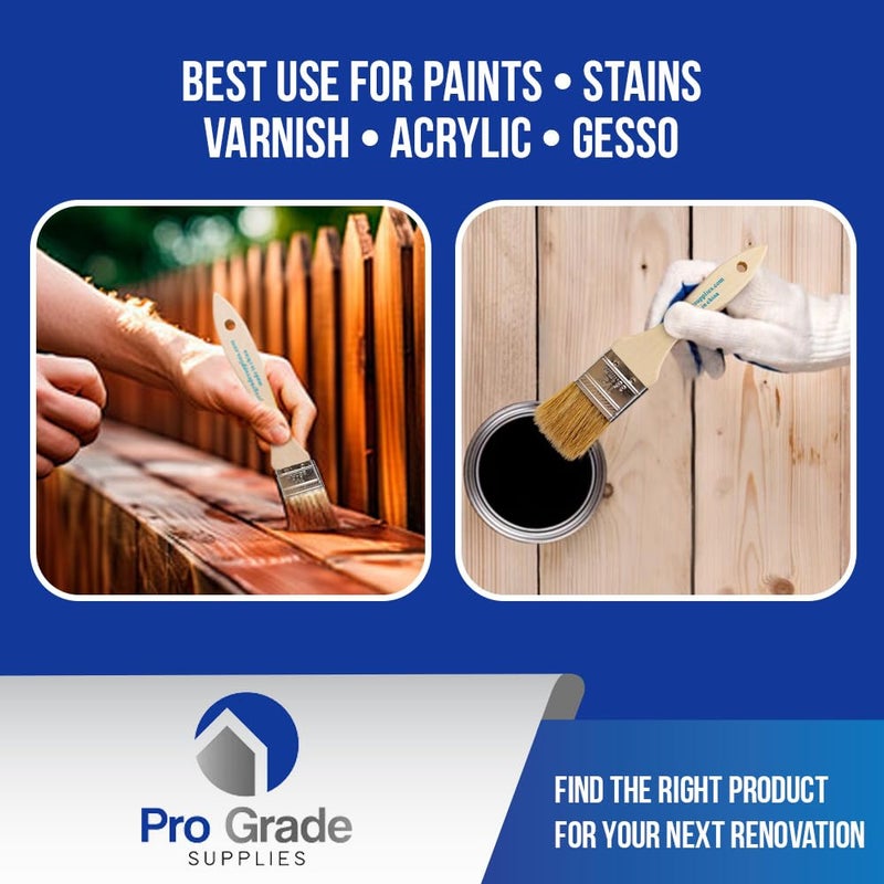 Pro-Grade Pro Grade - Chip Paint Brushes - 96 Ea 1.5 Inch Chip Paint Brush Light Brown - Image 4
